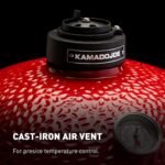 Kamado Joe® Classic Joe™ I Premium 18-inch Ceramic Charcoal Grill and Smoker in Red with Cart, Side Shelves, Grill Gripper, and Ash Tool. 250 Cooking Square Inches, 2 Tier Cooking System, Model KJ23RH - Image 4