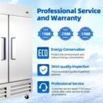 54" W Commercial Freezer with 2 door Stainless Steel 49 Cu. Ft Reach-in Freezer Auto-Defrost Fan Cooling Freezer for Restaurant, Commercial Kitchen, Shop, ETL Certification -10℉ - Image 9