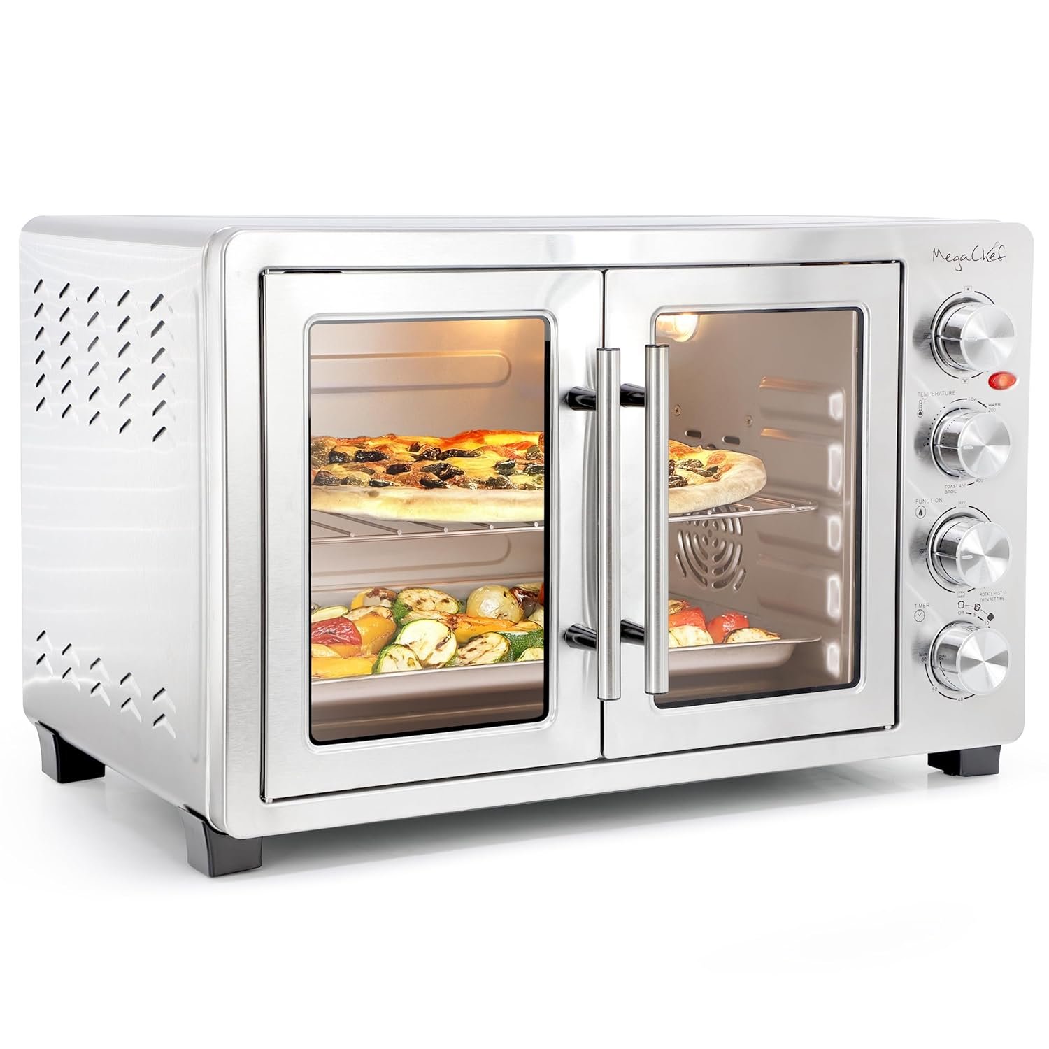 81j2kTJ97SL._SL1500_.jpg MegaChef 47 Quart Electric French Door Rotisserie Convection Counter Top Oven with Convection and Oven Lamp - Image 1