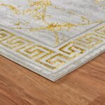 GLORY RUGS Area Rugs Marble 5X7 Cream Gold Carpet Modern Abstract Rug Living Room Dining Bedroom Rug - Image 6