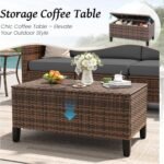 Amopatio Patio Furniture Set, Wicker Outdoor Sectional Sofa Sets, 7 Pieces Rattan Conversation Set with Storage Table, Swivel Chairs Include Waterproof, (Grey) - Image 5