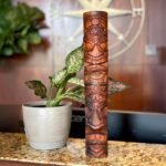 Things2Die4 Set of 2 Natural Standing Tiki Totems, 8-Inch Hand-Carved Wooden Statues, Polynesian Tribal Decor, Rustic Brown Finish, Indoor Display, Eclectic Island Home Accent - Image 7