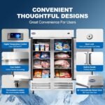 54" W Commercial Freezer with 2 door Stainless Steel 49 Cu. Ft Reach-in Freezer Auto-Defrost Fan Cooling Freezer for Restaurant, Commercial Kitchen, Shop, ETL Certification -10℉ - Image 4