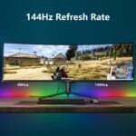 INNOCN 49" Curved Gaming Monitor 144Hz Ultrawide 32:9 WDFHD 3840 x 1080P, R1800, 99% sRGB, HDR400, USB Type C, DisplayPort, HDMI, Built-in Speakers, Height/Tilt Adjustable - 49C1G - Image 5