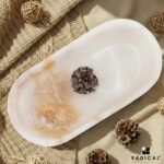 Radicaln Marble Dough Bowl 10" Inches White Onyx Handmade Key Bowl For Dining Table Décor, Ideal Decorative Bowl, Entryway Décor & Farmhouse Décor - Image 3
