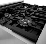 ZLINE 30 Inch 4.0 Cubic Foot Stainless Steel Dual Fuel Range with 4 Burner Porcelain Cooktop, Gas Stove, Cast Iron Grill, and Electric Convection Oven - Image 5