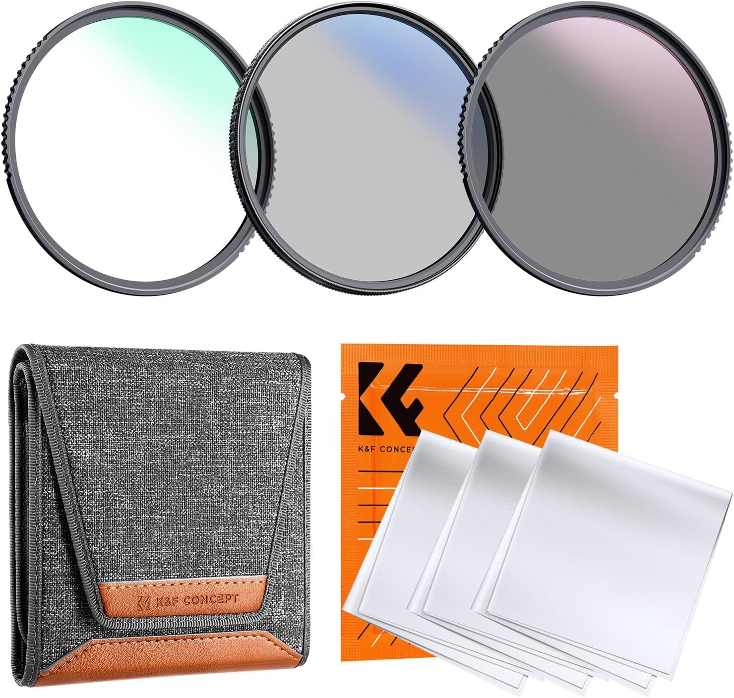 81qecfT4XQL._AC_SL1500_.jpg K&F Concept 67mm UV/CPL/ND Lens Filter Kit (3 Pieces)-18 Multi-Layer Coatings, UV Filter + Polarizer Filter + Neutral Density Filter (ND4) + Cleaning Cloth+ Filter Pouch for Camera Lens (K-Series) - Image 1