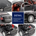 BDTCTK Compatible for 1:24 Scale Bentley Mulsanne Diecast Cars Models, Pull Back Car Toys with 6 Open Doors, Light and Sound, Boys Toys Kids Adults Gifts(Black) - Image 5