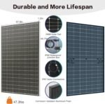 JJN Bifacial 400 Watt Solar Panel, N-Type 16BB 400W Solar Panels, 25% High Efficiency Monocrystalline Solar Module for 12V/24V/48V PV System for Homes Rooftop Farm RV and Off-Grid Applications - Image 4