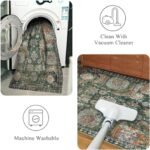 RUGSURE Washable Area Rugs - Perfect for Living Room, Bedroom, Kids Room, Nursery - Stain & Water Resistant Non-Slip, Pet & Child Friendly, Vintage Tribal Area Rugs (Green, 8' x 10') - Image 4