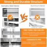 54" W Commercial Refrigerator with 2 door Stainless Steel 49 Cu. Ft Reach-in Refrigerator 6 Adjustable shelves Fan Cooling Fridge for Restaurant, Commercial Kitchen, Shop, ETL Certification - Image 5