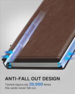 typecase Mens Wallet Card Holder: Pop Up Aluminum Case, Genuine Leather, Smart, RFID Blocking, Slim, Minimalist, Front Pocket - 9-14 Card Capacity | ID Window | Cash Slot (Black Brown) - Image 8