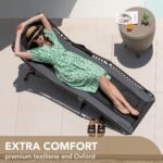 Devoko 4-Fold Padded Portable Folding Outdoor Chaise Lounge Heavy Duty Reclining Chair with Pillow & Side Pocket for Patio, Beach, Pool, Camping, Sunbathing (Gray) - Image 5