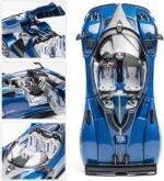 1/32 Scale Pagani Zonda HP Diecast Toy Cars - Pull Back Car Models with Light & Sound, Birthday Gifts for Boys, Perfect Vehicle Presents for Kids & Boyfriends on Christmas (Blue) - Image 3