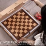 A&A 15 inch Walnut Wooden Chess Set with Storage Drawer, Triple Weighted Pieces, 3.0 inch King Height, Walnut & Maple Inlay, 2 Extra Queen, Classic 2 in 1 Chess and Checkers Board Game - Image 7