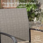 Patio Table and Chairs Set, Patio Dining Set for 6 with Brown Chairs and Metal Rectangular Table for Deck Backyard Lawn Poolside - Image 3