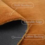 Modern Oval Shape Wool Rug - Irregular Shaped with Soft and Cozy Texture - Ideal for Living Room, Bedroom and More (Gold, 3x5 Feet) - Image 4