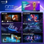 Hisense 85" Class QD7 Series Mini-LED 4K UHD Smart Fire TV (85QD7QF, 2025 Model) - QLED, Native 144hz, HDR10+, Dolby Vision, Dolby Atmos, Game Mode Pro, ALLM, Alexa Built in with Voice Remote, MEMC - Image 4