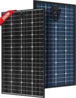 JJN Bifacial 200 Watt Solar Panel, 16BB N-Type 200W 12V 25% High Efficiency 200W Solar Panels, Monocrystalline Solar Module for RV Home Farm Trailer Camper Marine Off-Grid Solar System