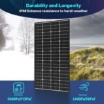 JJN Bifacial 200 Watt Solar Panel, 16BB N-Type 200W 12V 25% High Efficiency 200W Solar Panels, Monocrystalline Solar Module for RV Home Farm Trailer Camper Marine Off-Grid Solar System - Image 5