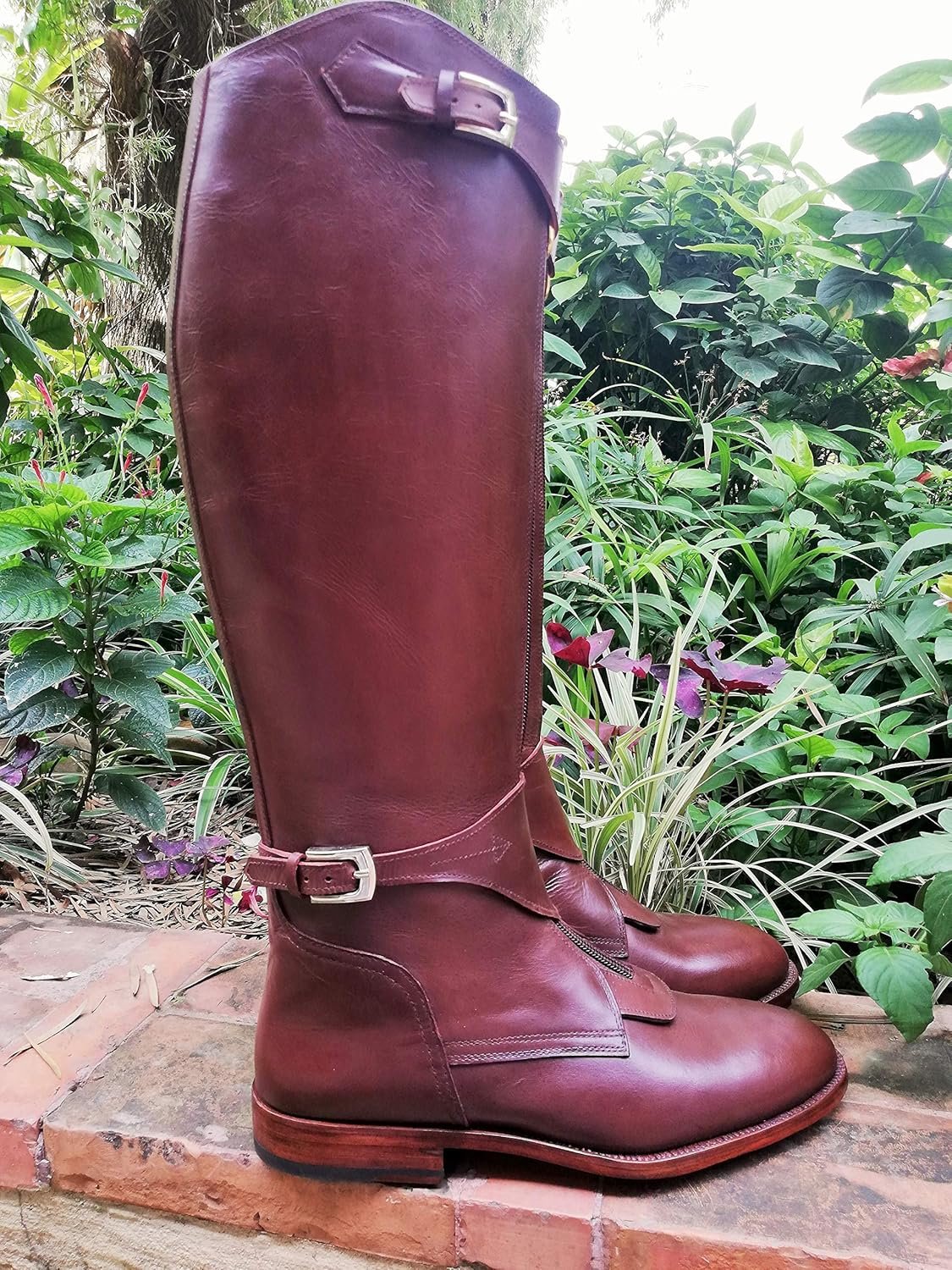 A1BnPRiQeL._AC_SL1500_.jpg Handmade brown leather Polo Riding Boots Custom Riding Boots - Image 1