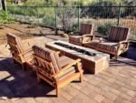 Somer Grade-A Teak Wood Luxurious 5pc Sofa Set:4 Lounge Chairs and 35" Round Coffee Table - Furniture only