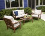 POLYWOOD® Lakeside Deep Seating Set, Mahogany/Spiced Burlap - Image 2