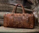 Leather Duffel Bag for Men & Women, Genuine Weekender Travel Bag, Handmade Overnight Gym Bag with Shoulder Strap, Carry-On for Business & Outdoor Travel (Asher Duffel, Light Brown, 24 Inch) - Image 7