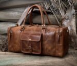 Leather Duffel Bag for Men & Women, Genuine Weekender Travel Bag, Handmade Overnight Gym Bag with Shoulder Strap, Carry-On for Business & Outdoor Travel (Asher Duffel, Light Brown, 24 Inch) - Image 6