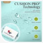 Sophia & William Patio Furniture Set with Fire Pit Table, 8 Piece Half Moon Outdoor Wicker Sectional Sofa Set, Rattan Conversation Set with 56-Inch Fire Pit Table & Ottoman (Aqua Blue) - Image 2