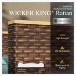 Sophia & William Patio Furniture Set with Fire Pit Table, 8 Piece Half Moon Outdoor Wicker Sectional Sofa Set, Rattan Conversation Set with 56-Inch Fire Pit Table & Ottoman (Aqua Blue) - Image 3