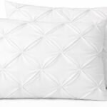 COTTON STICH Pinch Pleated King Size Pillow Shams with Hidden Zipper – Set of 2, 20x36 Inches – 600 Thread Count 100% Egyptian Cotton, Soft Luxury Hotel Style Decorative Pillow Covers – White