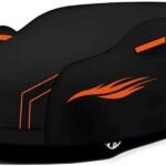 Waterproof Car Covers Compatible with Rolls Royce Ghost 2009-2014，All-weather windproof, rainproof, sunproof, snowproof and dustproof Car Cover Outdoor（Black Orange）