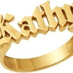 Personalized 3D Name Statement Ring, 925 Sterling Silver Old English Name Rings, Custom Chunky Signet Ring for Women