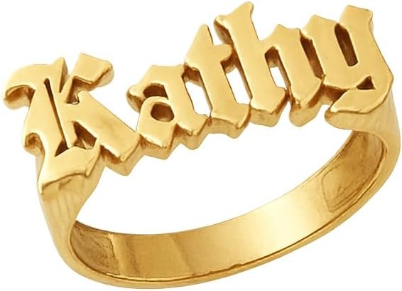 41HVxG7mQOL._AC_SL1024_.jpg Personalized 3D Name Statement Ring, 925 Sterling Silver Old English Name Rings, Custom Chunky Signet Ring for Women - Image 1