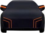 generic Full car cover suitable Compatible with Rolls Royce Ghost 2009-2014,all-weather car cover, sun protection, rain protection, dust protection, wind protection (Black Orange)