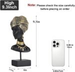 African Statue and Sculptures for Home Decorations, African Art Tribal Lady Figurines Head Statues, American Bust Statue, Home Decor Accent, Suitable for Living Room, Office, Desktop Decor - Image 2