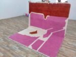 Moroccan Rug Vibrant Pink, White & Brown – Beni Ourain Wool Carpet – Custom Handwoven Area for Living Room Bedroom Hall Room Office Room 6x9 8x10 9x12 Ft (4x5 ft) - Image 7