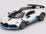 Divo White with Carbon Top and Blue Stripes Limited Edition to 3600 Pieces Worldwide 1/64 Diecast Model Car by True Scale Miniatures MGT00661