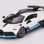 Divo White with Carbon Top and Blue Stripes Limited Edition to 3600 Pieces Worldwide 1/64 Diecast Model Car by True Scale Miniatures MGT00661