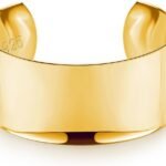 Dankadi Women 925 Sterling Silver Curved Bangle 30MM Wide Grooved Cuff Bangle Shiny Punk Open Bracelet Adjustable Plated 24k Gold/Rose Gold Jewelry Gift