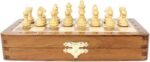 House of Chess - 8 Inch Wooden Magnetic Folding Travel Chess Set - Board with Algebraic Notation + 2 Extra Pawns & 2 Extra Queens- Handmade (Acacia Wood) - Image 9