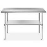 GRIDMANN Stainless Steel Kitchen Prep Table 72 x 30 Inches with Backsplash & Under Shelf, NSF Commercial Work Table for Restaurant and Home - Image 2