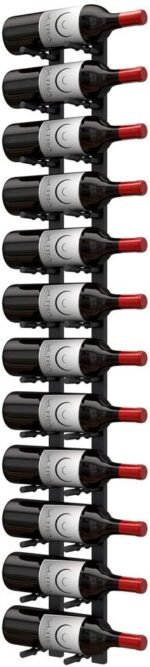 Ultra Wine Racks Wall Mounted Label-Out Wine Racks (4 Foot 1 Deep, Matte Black, 12 Wine Bottles) - Modern Metal Wine Storage, Modular Design for Home Bar, Kitchen, Dining Rooms, & Wine Cellars