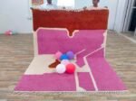 Moroccan Rug Vibrant Pink, White & Brown – Beni Ourain Wool Carpet – Custom Handwoven Area for Living Room Bedroom Hall Room Office Room 6x9 8x10 9x12 Ft (4x5 ft) - Image 6