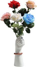 Modern Hand Shaped Decorative Vase,9.25''H Ceramic Body Vase, Art Small Flower Vase for Coffee Table Decor,Vases for Flowers,Shelf Living Room Home Farmhouse Table Decor - Image 8