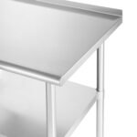 GRIDMANN Stainless Steel Kitchen Prep Table 72 x 30 Inches with Backsplash & Under Shelf, NSF Commercial Work Table for Restaurant and Home - Image 3