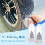 Tire Repair Nails Kit for Car/Motorcycle/Truck, Fast Self-Service Tire Repair Tools, Screw in Tire Repair Plugs with Box and Screwdriver, Vacuum Tire Repair Kits Spiral Rubber Nails (20, S) - Image 6