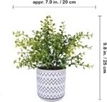 Winlyn 2 Pack Small Potted Eucalyptus Plant Artificial Plants Green Boxwood Rosemary Greenery in Modern Concrete Plant Pots - Image 2