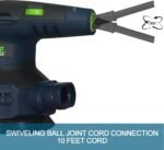 ZEITE Random Orbital Sander Tool, Electric Palm Sander, 3.0 Amp Wood Sanding Machine, Variable Speed 5000-12000 OPM, Cyclonic Dust Box, Vacuum Adapter, 12Pcs 5" Sandpapers for Sanding and Polishing - Image 3